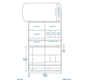 Centurion Labels: Direct Thermal Printer Label, 4-1/8