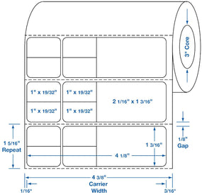 Centurion Centurion Blank Direct Thermal Printer Labels with Scores DTL1063 - 4.0 Roll - MDL-DTL1063