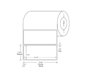 Centurion Blank Labels - DTL1074 - 12 Roll - MDL-DTL1074