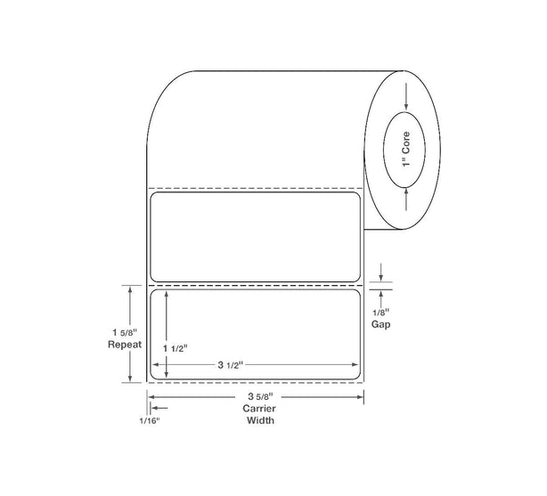 Centurion Blank Labels - DTL1074 - 12 Roll - MDL-DTL1074
