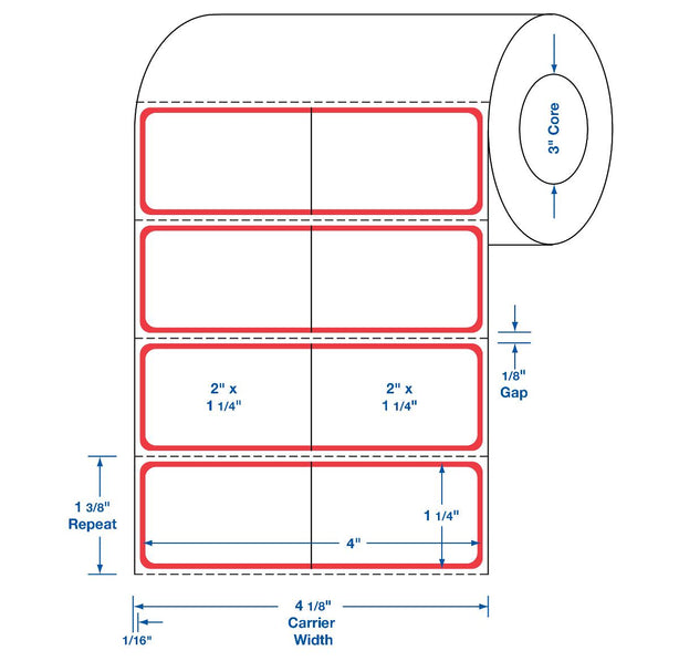 Centurion Centurion Red Border Labels DTL1099R 5000.0 Each-MDL-DTL1099R