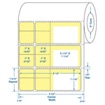 Centurion Labels: Direct Thermal Printer Label, 4-1/8" x 1-7/16", 3800/Roll, Yellow DTL117E - 4.0 Roll - MDL-DTL117E
