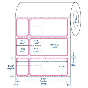 Centurion Centurion Hot Pink Border Labels DTL117HP - 4.0 Roll