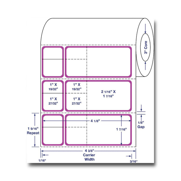 Medline Custom Labels - DTL117PU - 4 Roll - MDL-DTL117PU