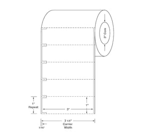Centurion Cerner System Labels with Notch DTL120 8.0 Roll-MDL-DTL120