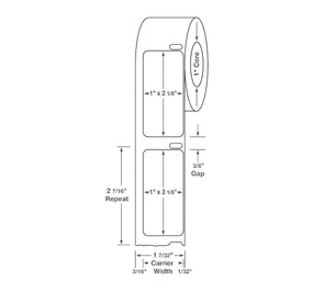 Centurion Blank Labels - DTL1274 - 15 Roll - MDL-DTL1274