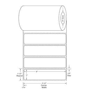 Centurion Blank Labels - DTL1414 - 4 Roll - MDL-DTL1414