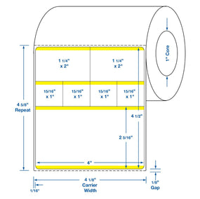 Centurion Cerner Direct Thermal Laboratory Labels DTL1495YB - 12.0 Roll