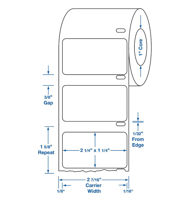 Centurion Blank Labels with Air Holes - DTL1511 - 16 Roll - MDL-DTL1511