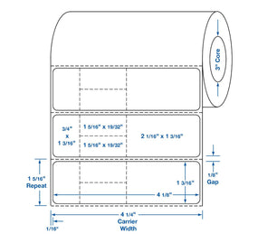 Centurion Blank Labels - DTL1608A - 2 Roll - MDL-DTL1608A