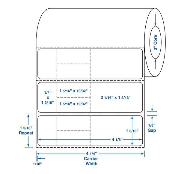 Centurion Blank Labels - DTL1608A - 2 Roll - MDL-DTL1608A