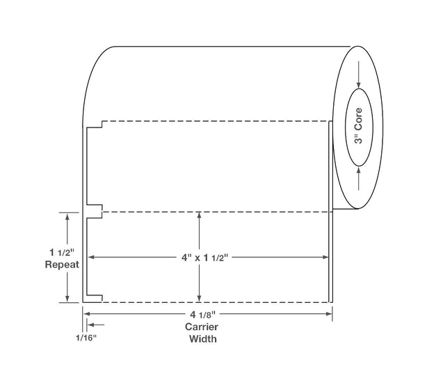 Centurion Blank Labels with Notch - DTL1657 - 4 Roll - MDL-DTL1657