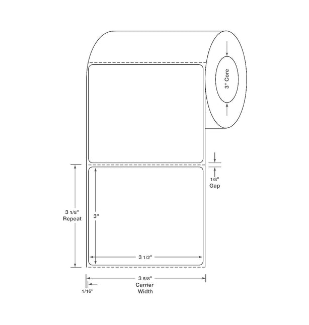 Blank Labels with 3" Core - DTL1693 - 4 Roll - MDL-DTL1693