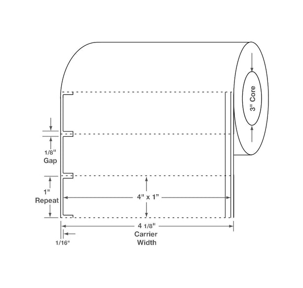 Centurion Blank Labels with Notch - DTL1892 - 4 Roll - MDL-DTL1892