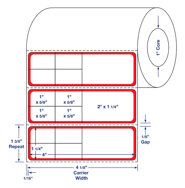 Centurion Centurion Red Border Labels DTL1993R 9.0 Roll-MDL-DTL1993R