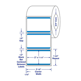 Centurion Process Blue Border Labels - DTL2137BS - 18 Roll - MDL-DTL2137BS