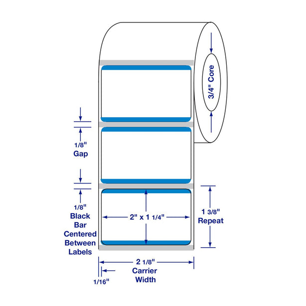 Centurion Process Blue Border Labels - DTL2137BS - 18 Roll - MDL-DTL2137BS