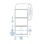 Centurion General LIS Direct Thermal Laboratory 2" x 1-1/4" Labels DTL2137 - 18.0 Roll