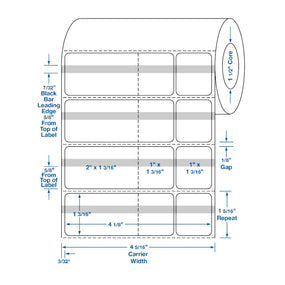 Centurion Labels: Direct Thermal Printer Label, 4-1/8