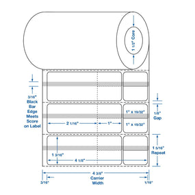 Centurion LIS Specimen Labels with Aliquots DTL228 - 12.0 Roll