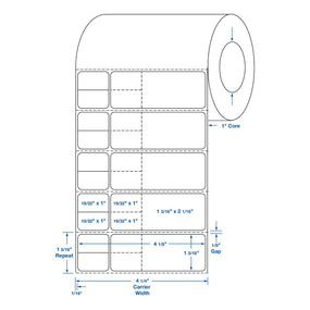 Centurion Intermec Direct Thermal Laboratory Labels DTL2290A - 6.0 Roll