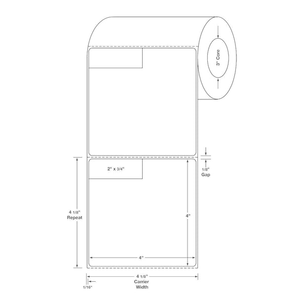 Centurion Blank Labels With Corner Cut Out - DTL2337 - 4 Roll - MDL-DTL2337