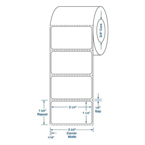 Centurion Direct Thermal Printer Blank Labels - DTL2338 - 36 Roll - MDL-DTL2338
