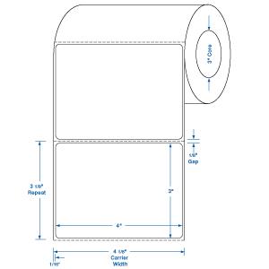Repacorp DTL269 DT / LT Visible Labels, 4" x 3", 1900 per Roll - MDL-DTL269 - 4 Roll