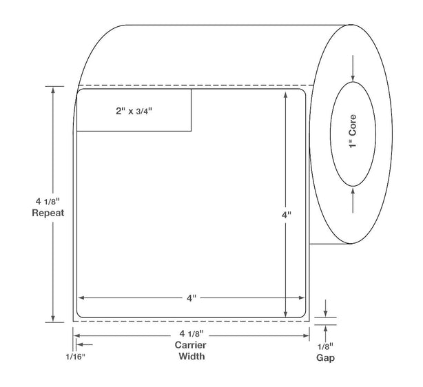 Centurion Blank Labels With Corner Cut Out - DTL2751 - 4 Roll - MDL-DTL2751
