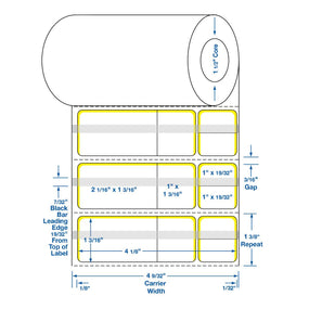 Centurion LIS Specimen Labels with Aliquots DTL2920Y - 4.0 Roll