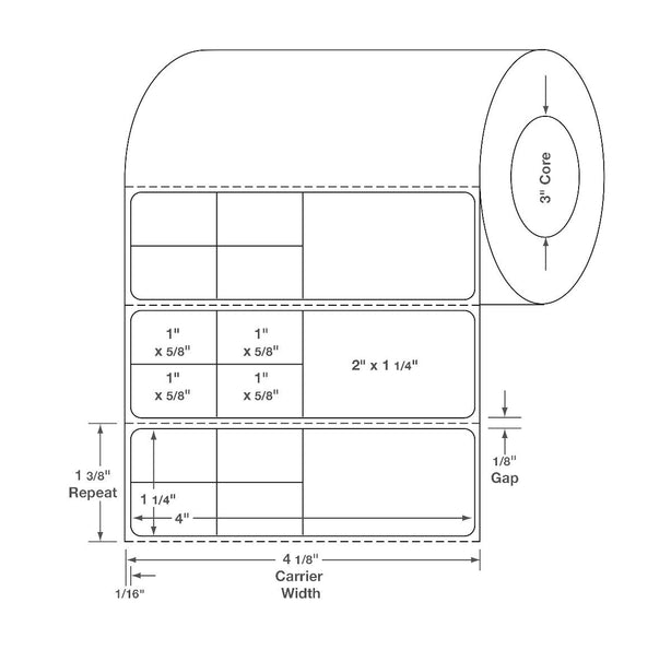 Centurion Blank Labels - DTL3313 - 4 Roll - MDL-DTL3313