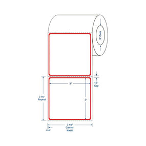 Centurion Centurion Red Border Labels DTL409R 4.0 Roll-MDL-DTL409R