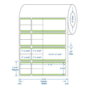 Centurion Sunquest / Misys Direct Thermal Laboratory Labels DTL424LG - 4.0 Roll