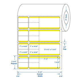 Centurion Sunquest / Misys Direct Thermal Laboratory Labels DTL424Y - 4.0 Roll