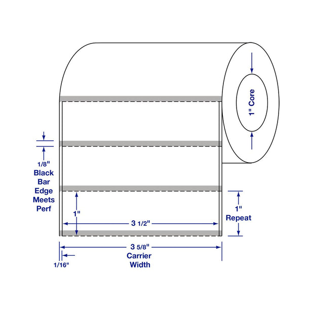 Centurion Centurion Perforated Black-Bar Labels DTL4357 12.0 Roll-MDL-DTL4357