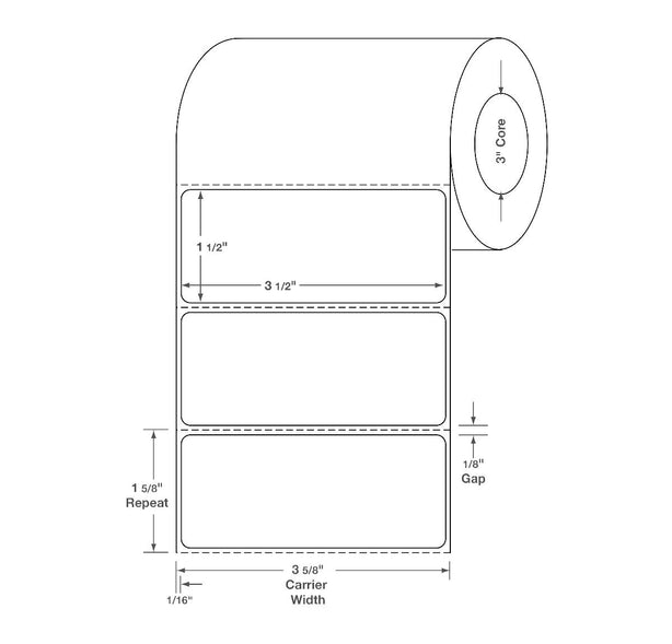 Blank Labels with 3" Core - DTL458 - 4 Roll - MDL-DTL458