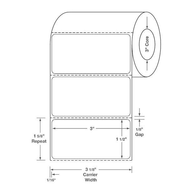 Centurion Blank Labels - DTL525 - 8 Roll - MDL-DTL525