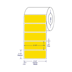 Centurion Yellow Direct Thermal Printer Labels - DTL613YF - 30 Roll - MDL-DTL613YF