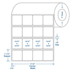 Centurion Labels: Direct Thermal Printer Label, 15/16 x 15/16", 4-Across 4000/Roll - DTL794