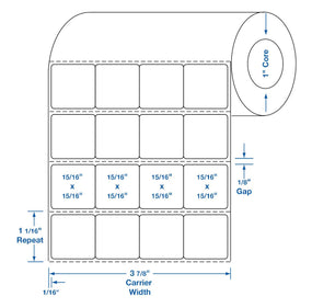 Centurion Labels: Direct Thermal Printer Label, 15/16 x 15/16