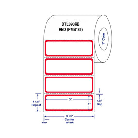 Centurion Border Direct Thermal Printer Labels - DTL893RB - 12 Roll - MDL-DTL893RB