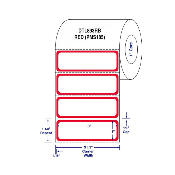 Centurion Border Direct Thermal Printer Labels - DTL893RB - 12 Roll - MDL-DTL893RB