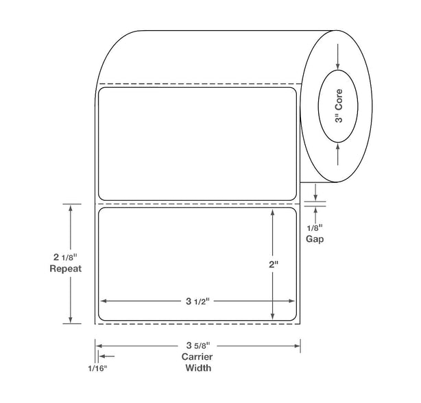 Centurion Blank Labels - DTL89 - 6 Roll - MDL-DTL89