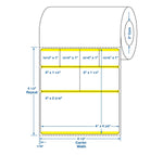Centurion Labels: Direct Thermal Printer Label, 4" x 4-3/8", 7-Part, Yellow Border DTL956Y - 4.0 Roll