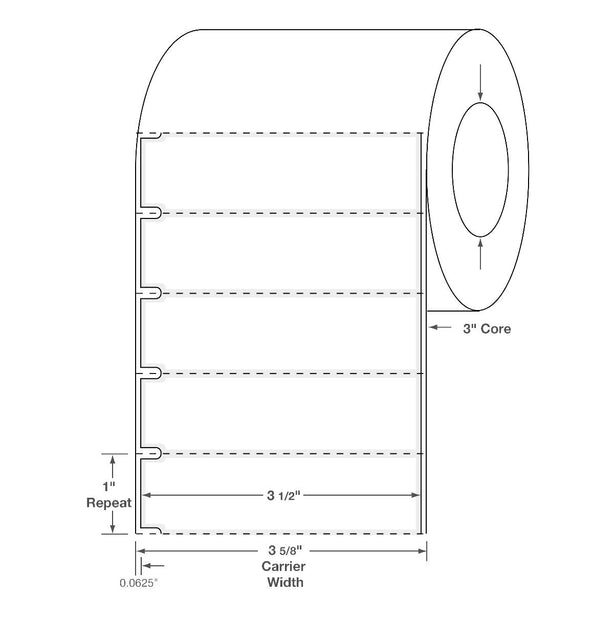 Centurion Blank Labels with Notch - DTL998Y - 4 Roll - MDL-DTL998Y