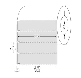 Centurion Labels: Quattro Rx Syringe Specifications Label, Perforated with Notch, Light Green, 3-1/2