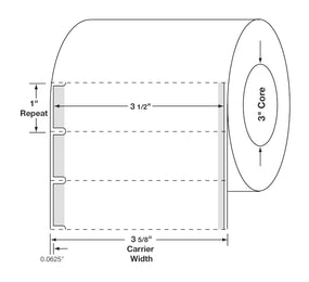 Centurion Labels: Quattro Rx Syringe Specifications Label, Perforated with Notch, Yellow, 3-1/2