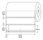 Centurion Labels: Quattro Rx Syringe Specifications Label, Perforated with Black Bar, 4" x 1", 2880/Roll DTY4023PHPC - 8.0 Roll