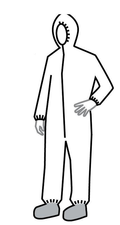 Tyvek 400 Zip Front Coveralls with Hood - TY122SWHXL002500 - 25 Each - MDL-DUCTY122SWHXL