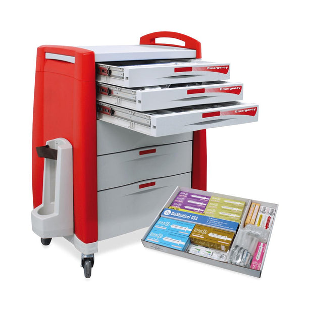 Diamedical Usa Equipment LLC Loaded Crash Cart and Drawer Kits for Educational Use - DUELC037905